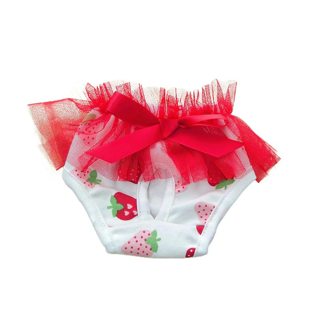 YYDPYZBD Female Dog Diapers, Menstrual Pants, Breathable Cotton Puppy Diaper with Bow, 7-XL