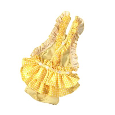 YYDPYZBD Washable Female Dog Diapers, Yellow, Size M, 2.5–4 kg