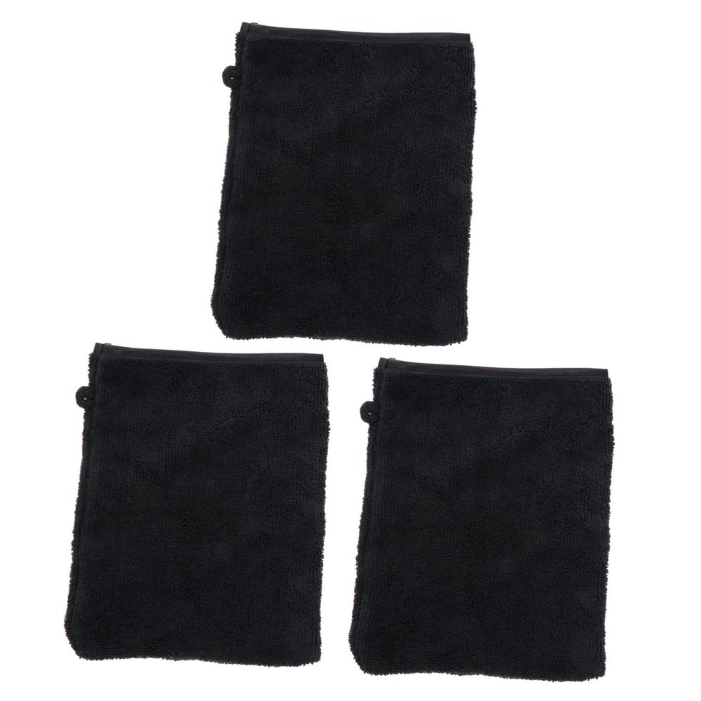 VALICLUD 3-Pack Microfiber Facial Cleansing Gloves, Black
