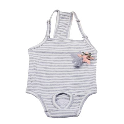 Puppy Diaper Pants with Suspenders, Absorbent and Breathable, Striped