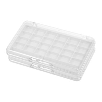 Empty 24-Compartment Lipstick Palette, White, ABS/PP, 2-Piece Set
