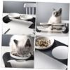 Toyvian Ceramic Pet Bowl with Iron Stand, Elevated Cat Bowl for Dry Snacks, Food and Water view 3