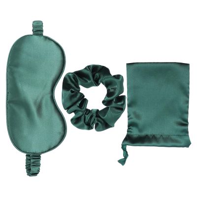 OUNONA Stress-Relieving Silk Sleep Masks, 3-Pack, Green