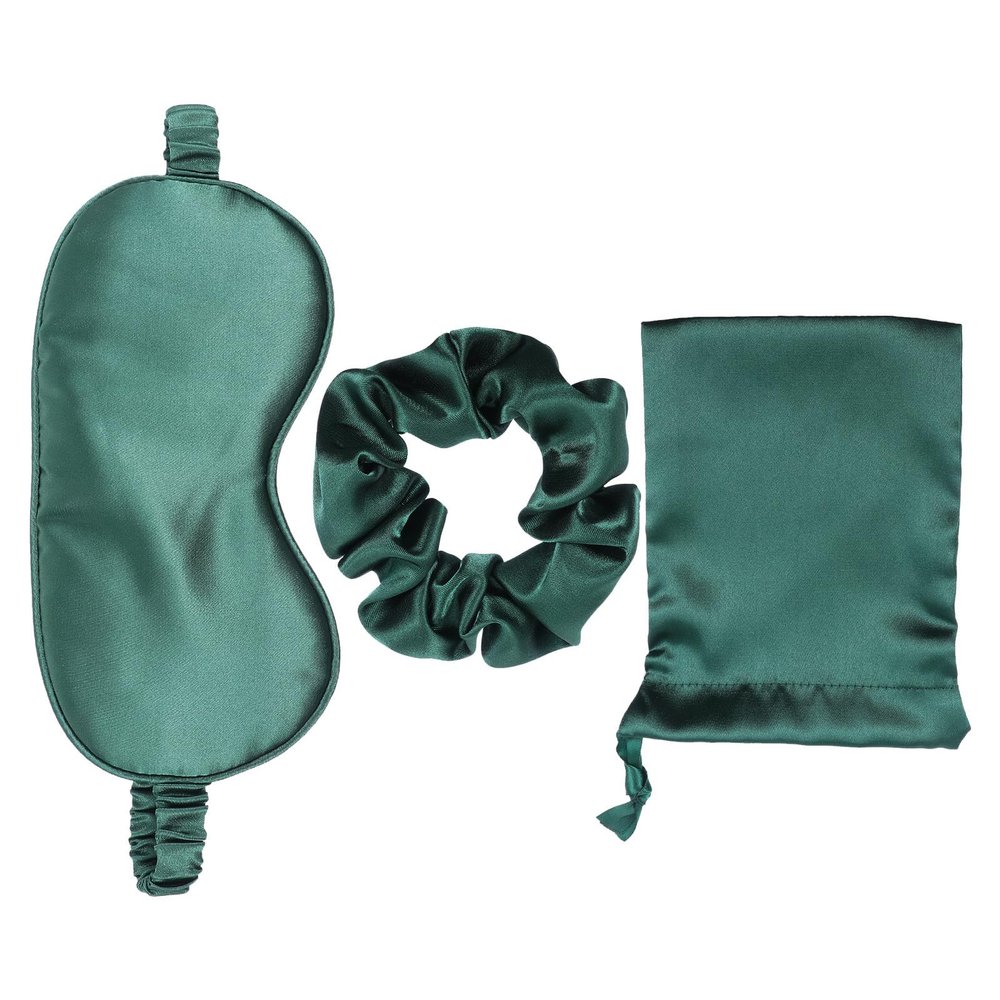 OUNONA Stress-Relieving Silk Sleep Masks, 3-Pack, Green