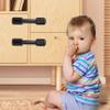 ECHOCUBE 10-Piece Child Safety Locks for Cabinets, Adjustable Baby Drawer Latches with 3M Adhesive, No Drilling, Black view 3