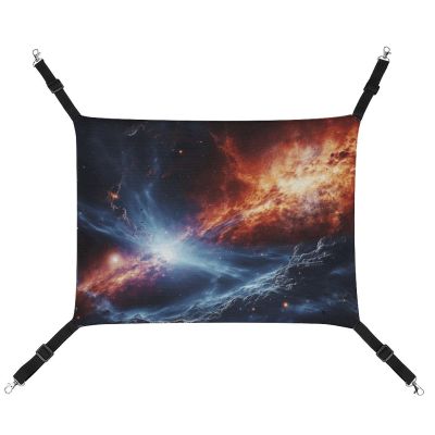 HETVBNS Outer Space Stars Pet Hammock for Cats & Dogs, Soft Breathable Canvas, Adjustable Straps, Small to Medium Pets
