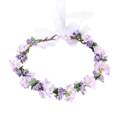 Wedding Floral Headband with Ribbon