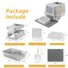 BAKAJI XXL Cat Litter Box with Steel Base, Lockable Door, Scoop, Mat, 35 L, 60 x 40 x 38.5 cm view 3