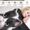 LLXXHH Cute Cat Flannel Throw Blanket, Soft Rug for Bedroom, Sofa, Outdoor Use, All Seasons, 100 x 130 cm view 3