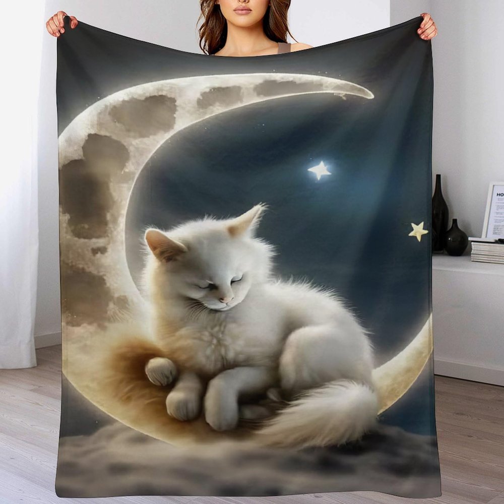 LLXXHH Cat Blanket - Flannel Fleece Throw for Home, Bed, Sofa & Couch, 130 x 180 cm