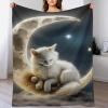 LLXXHH Cat Blanket - Flannel Fleece Throw for Home, Bed, Sofa & Couch, 130 x 180 cm view 1