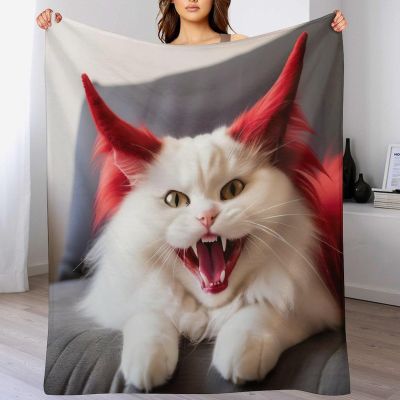 LLXXHH Cute Cat Soft Flannel Fleece Throw Blanket, 140 x 180 cm