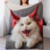 LLXXHH Cute Cat Soft Flannel Fleece Throw Blanket, 140 x 180 cm view 1