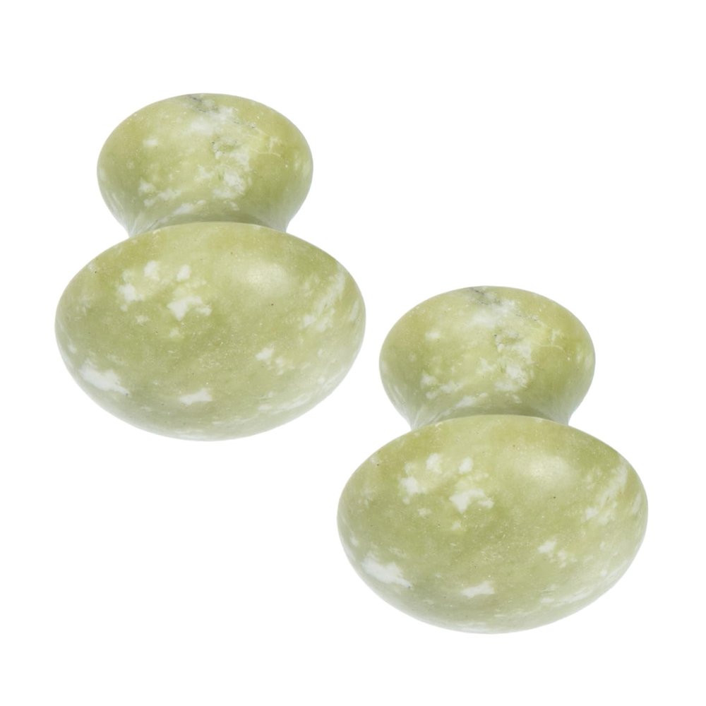 VALICLUD Green Jade Mushroom-Shaped Facial Massage Tools, 2-Piece Set