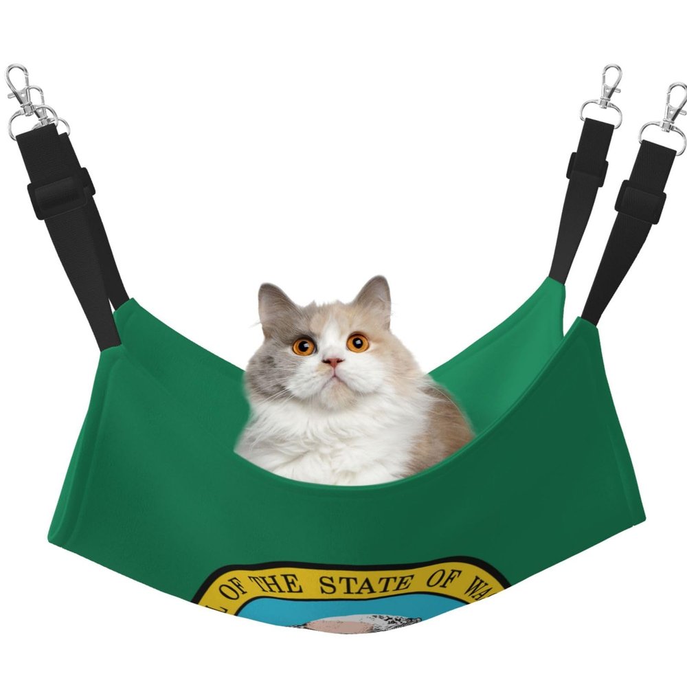 EdWal Soft Washington Flag Print Hanging Hammock for Cats and Small Pets