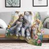 LLXXHH Cat Flannel Throw Blanket, Sofa Blanket, Beach Towel, Picnic Blanket, Soft Wrap for Bedroom, All Seasons, 130 x 180 cm view 2