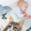 LLXXHH Cat Flannel Throw Blanket, Sofa Blanket, Beach Towel, Picnic Blanket, Soft Wrap for Bedroom, All Seasons, 130 x 180 cm view 4