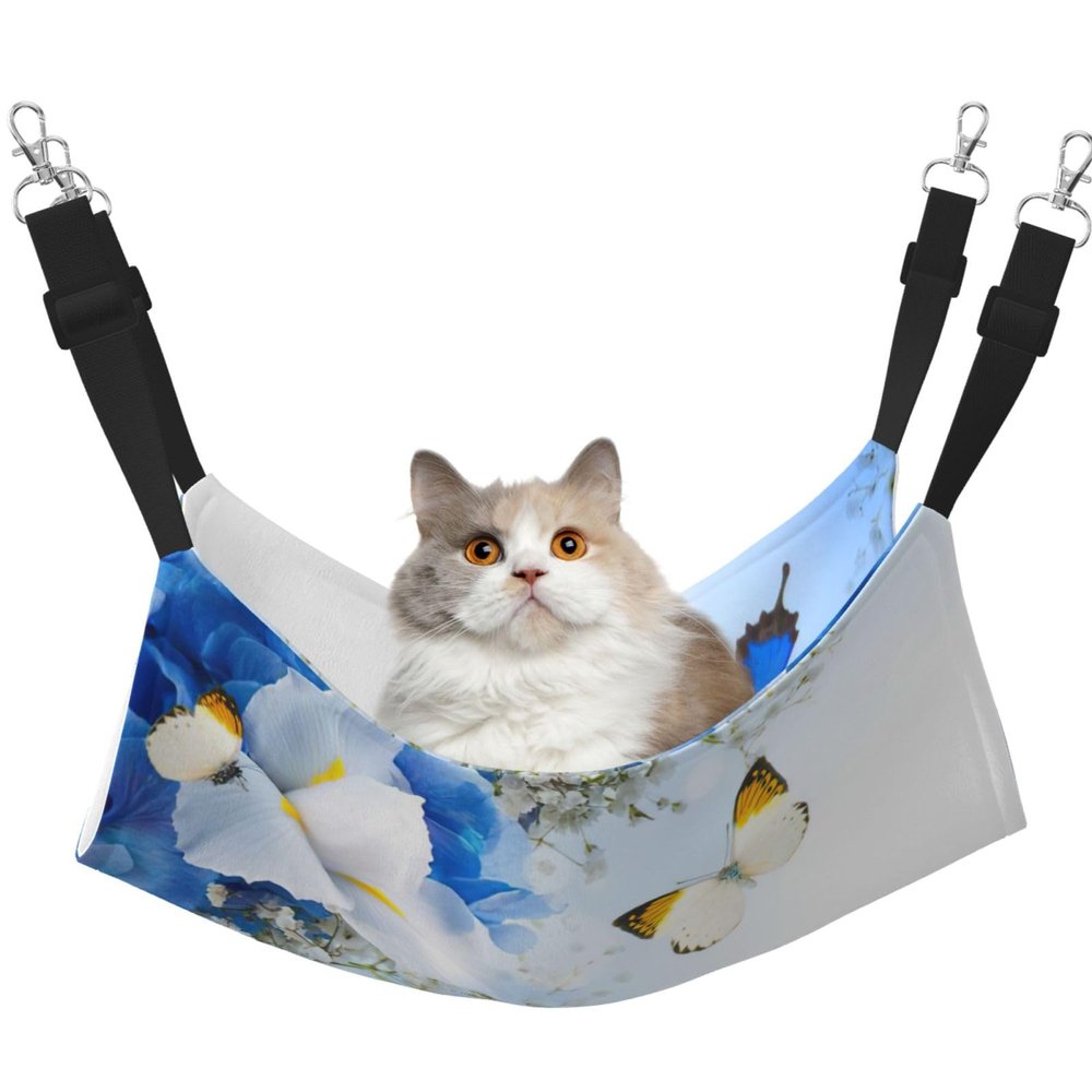 EdWal Soft Cat Hammock with Floral and Butterfly Print