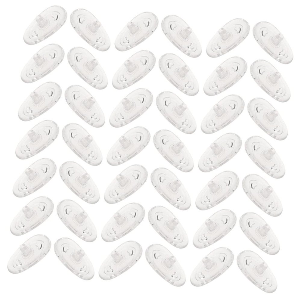 Silicone Nose Pads with Plastic Holders, 20 Non-Slip Pairs for Glasses