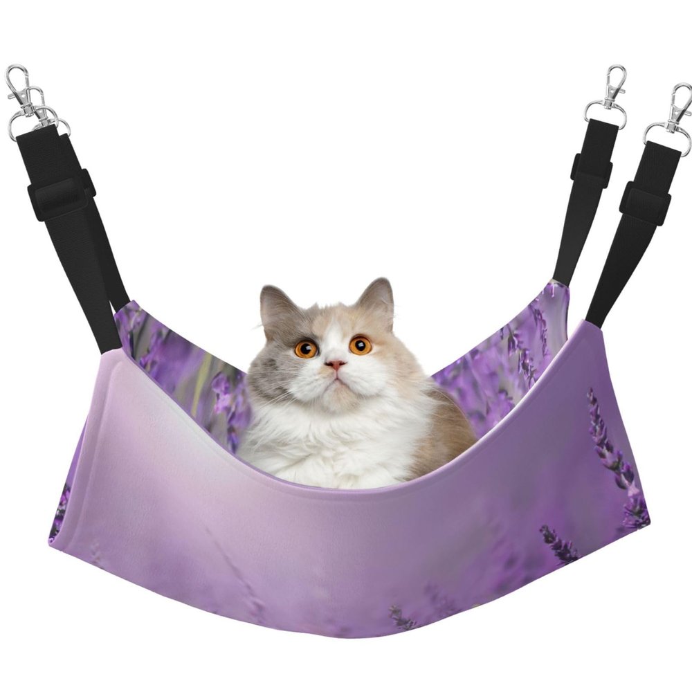 EdWal Romantic Soft Cat Hammock with Lavender Pattern