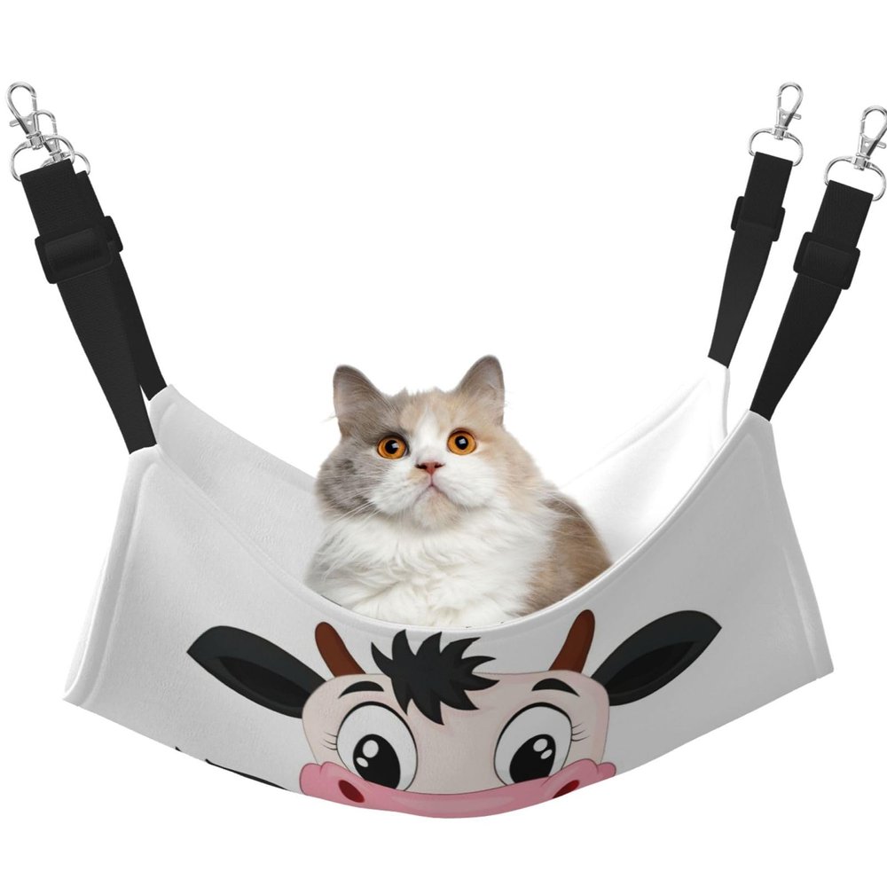 EdWal Soft Hammock with Cartoon Cow Print for Cats and Small Pets