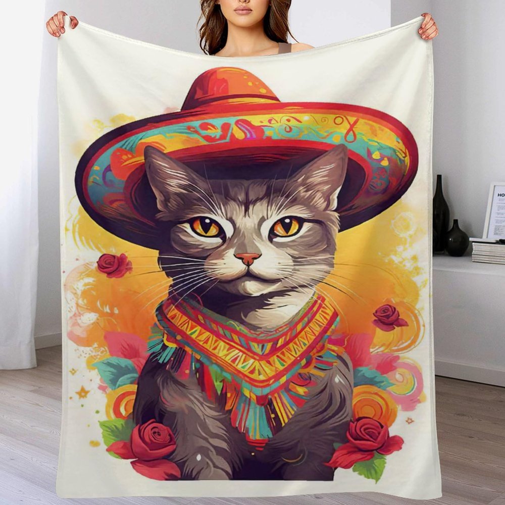 Cat Soft Warm Flannel Fleece Throw Blanket