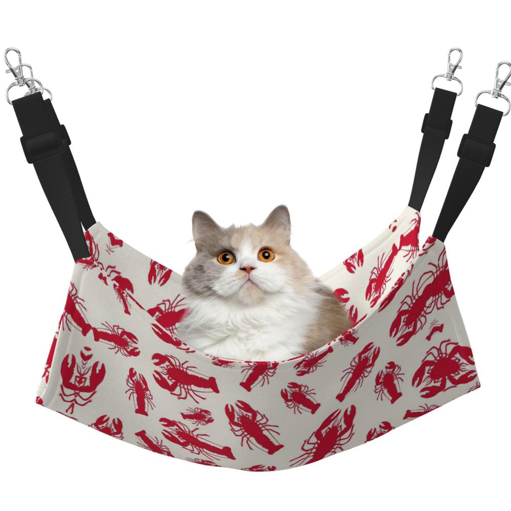 EdWal Soft Cat Hammock with Red Lobster Print