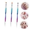 OATIPHO 3-Piece Double-Sided Nail Art Pens with Nylon Brushes for Precise Manicure Design and DIY Nail Painting view 4