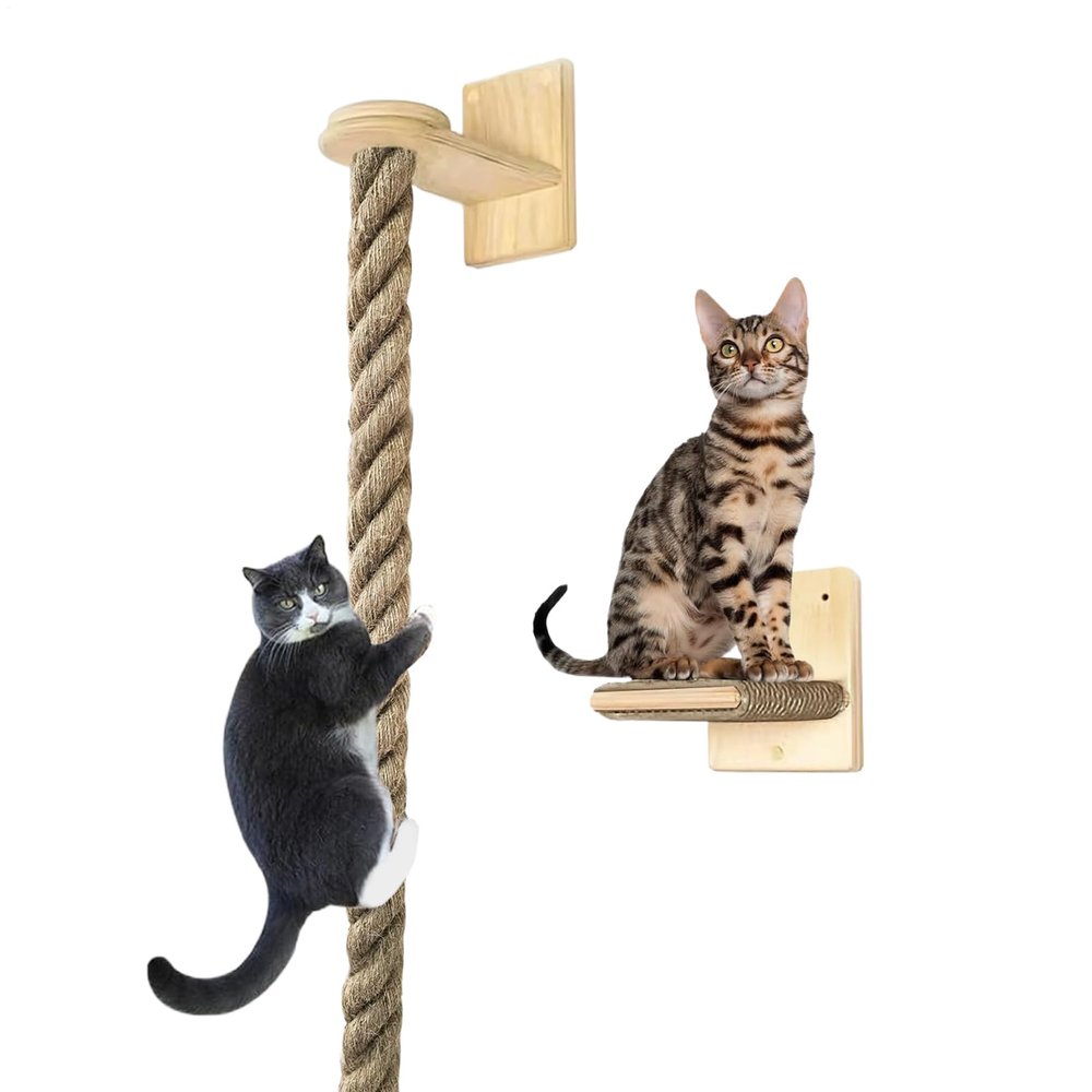 Cat Climbing Rope and Play Tower for Kittens with Rest Area