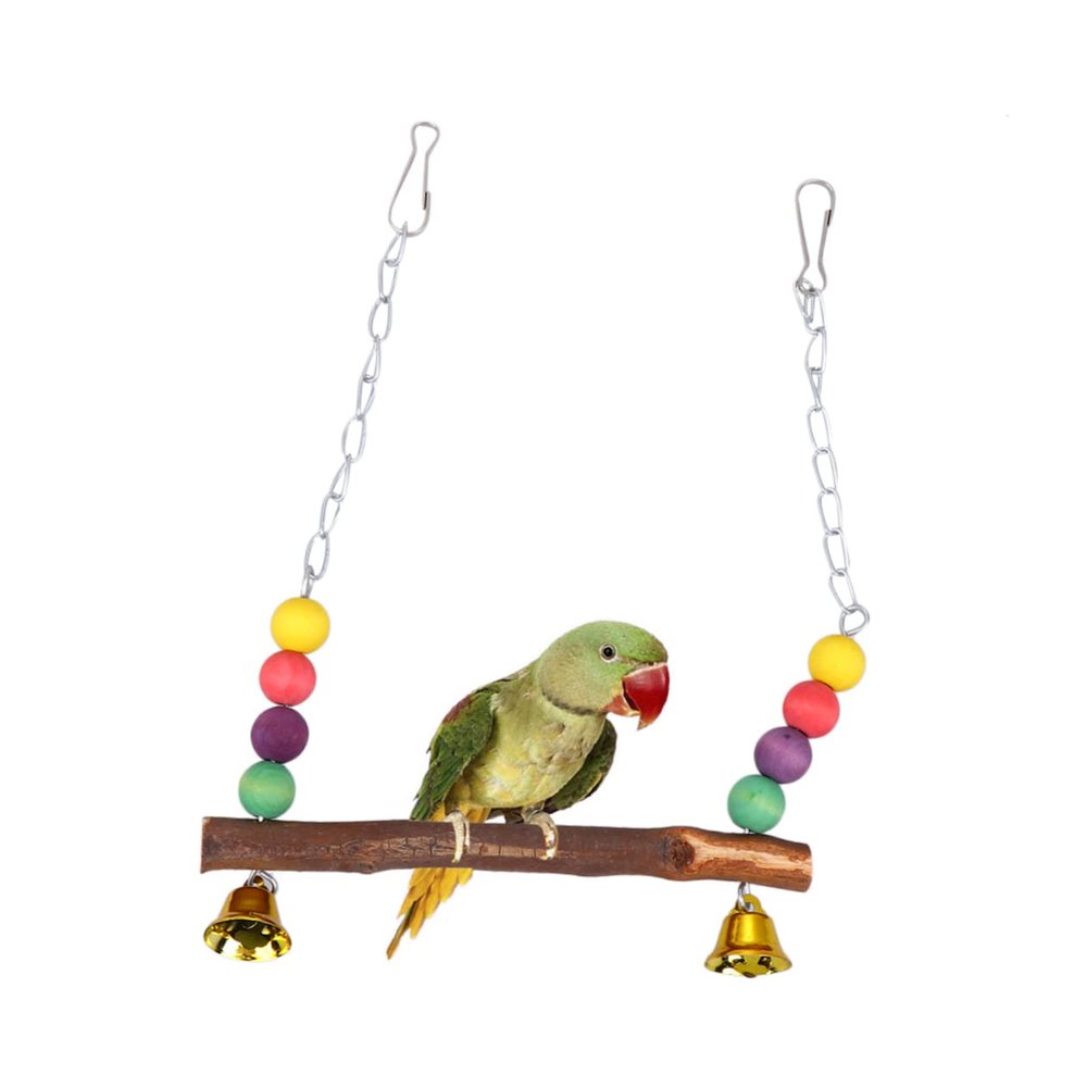 Abaodam Colorful Wooden Bead Swing for Parrots