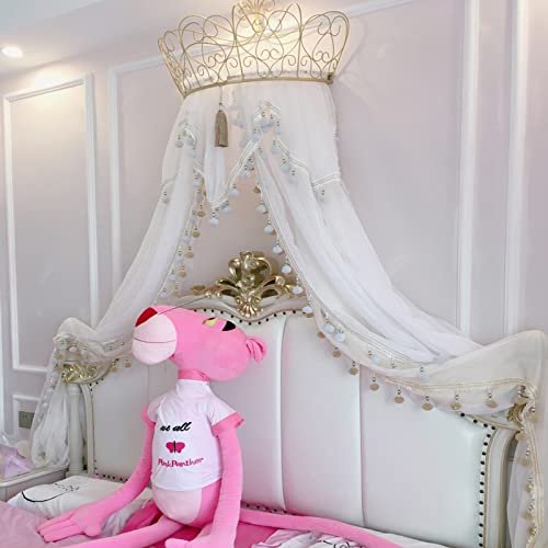 Princess Bed Canopy, Hanging Net Dome with Star Light