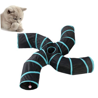 Abaodam Foldable Cat Tunnel, S-Shaped Tunnel with Openings, Space-Saving and Durable