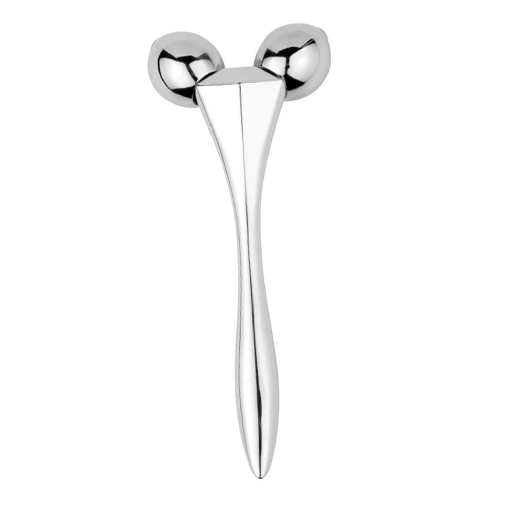 BESTYASH Facial Massage Roller for Mature Skin, Firming and Reducing Puffiness, Portable, Silver