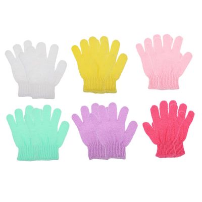PACKOVE 12-Piece Nylon Exfoliating Gloves, Double-Sided Body-Cleansing Gloves for Arms and Legs, Assorted Colors