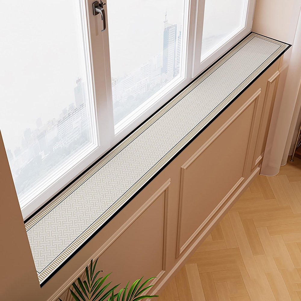 Patterned Absorbent Window Sill Protection Mat, Non-Slip and Cuttable
