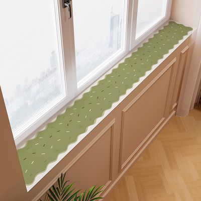 Window Sill Mat, Absorbent Patterned Protector, Decorative Cover, Non-Slip Bay Window Cushion, Easy to Trim (J, 130 cm x 10 cm / 51 1/8 x 4 in)