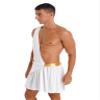 Moggemol Men’s Greek Toga Gladiator Skirt Costume, White, S–3XL view 2