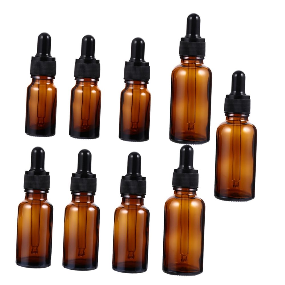 CALLARON 9-Piece 10–30 ml Amber Glass Dropper Bottles