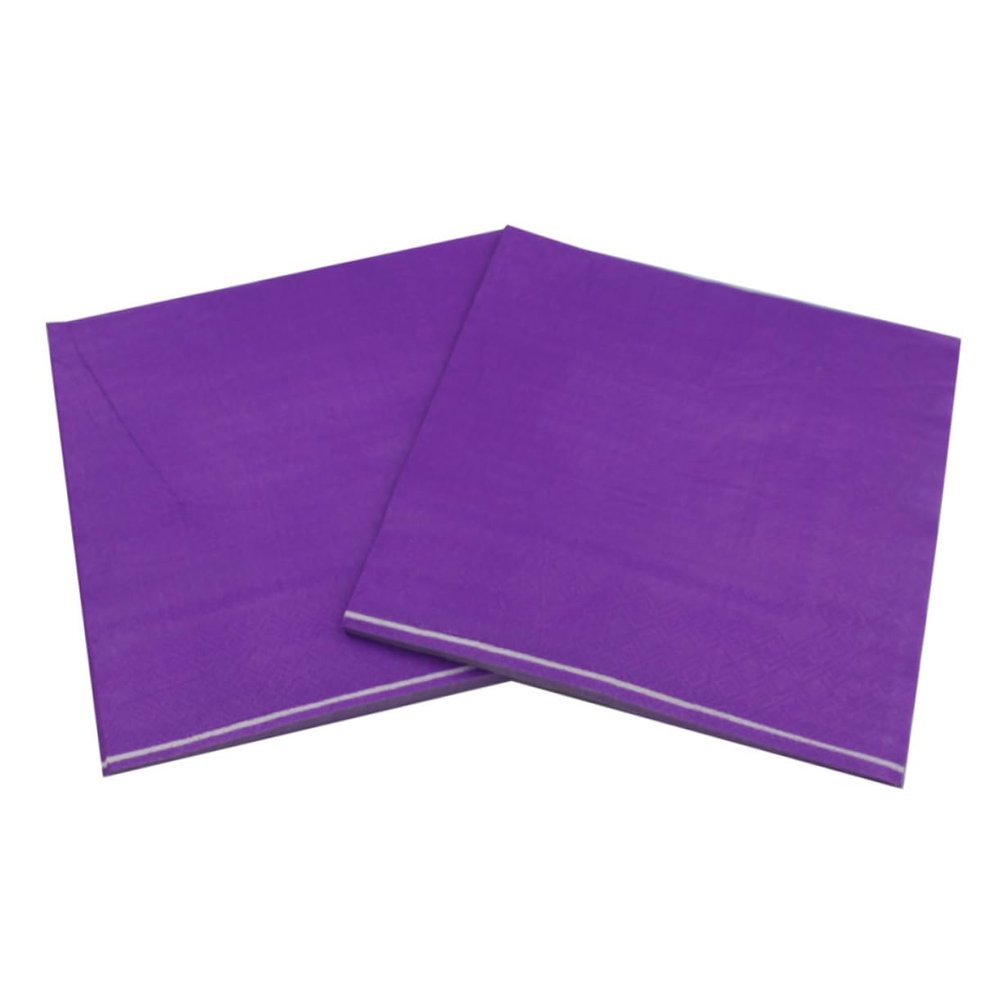 PACKOVE 6-Pack Solid-Color Paper Napkins for Parties and Celebrations, Orange, Sky Blue, Yellow, Purple, and More