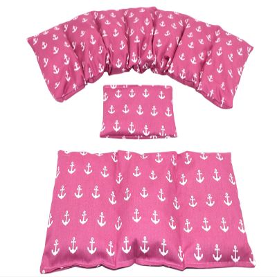 MARITIM Anchor Rapeseed Heat Pad 3-Piece Set, XXL Shoulder Pad, Microwaveable, Pink