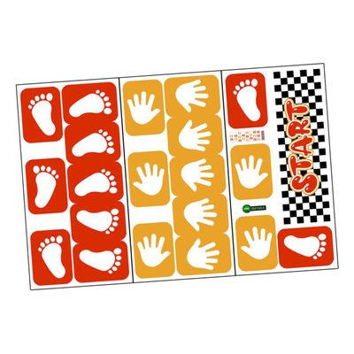 Children's Footprint Stickers, 3-Piece PVC Set