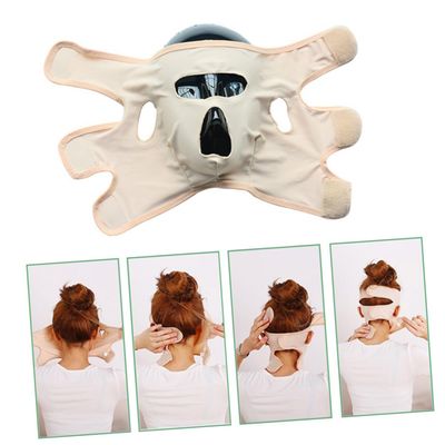IWOWHERO Face-Slimming Fabric Mask with Firming Effect for Neck, Cheeks and Chin, Comfortable to Wear, Size M, Beige