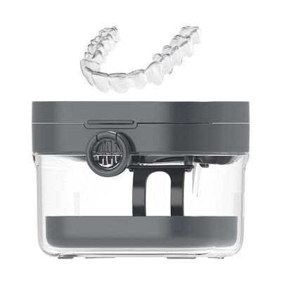 Nuhjytgf Denture Container Set with Mirror and Tooth Guard Cover