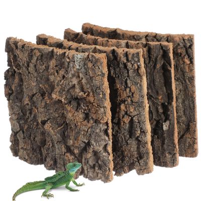 PENIKOKO 4-Piece Natural Cork Bark Terrarium Background, 15 x 15 cm, for Reptiles, Aquariums, and Bearded Dragons, Geckos, and Lizards
