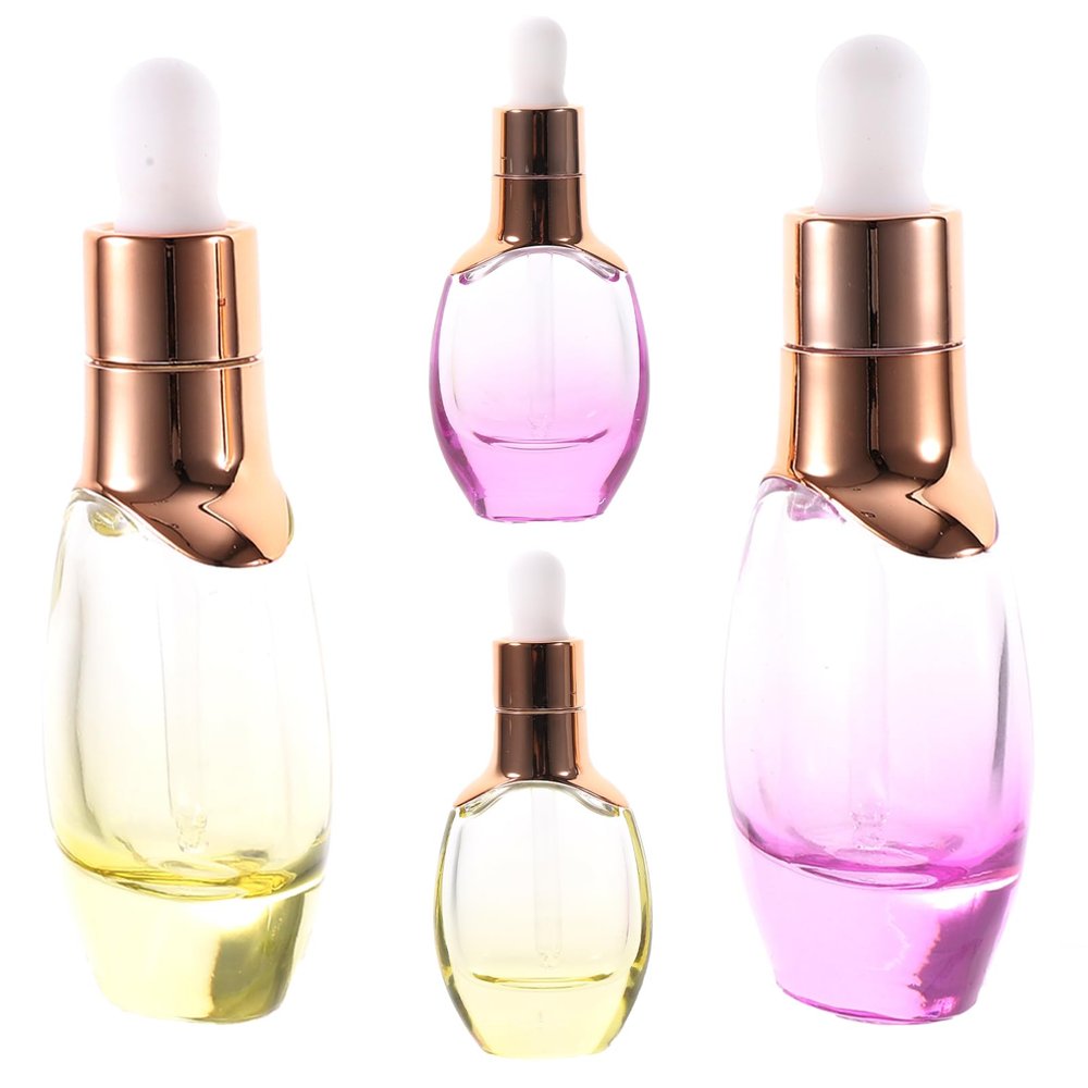 MUSISALY 2 mL Glass Dropper Bottles, 4-Pack, with Bamboo Caps
