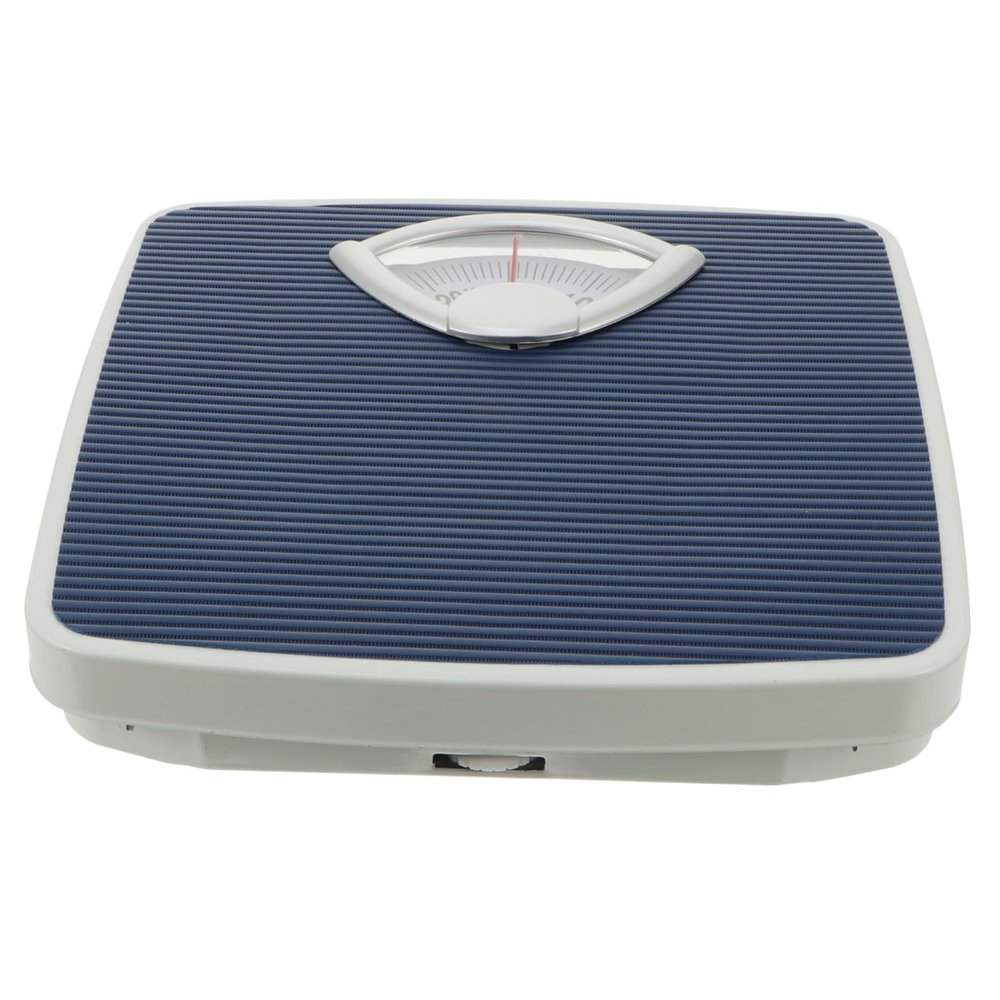 Mechanical Bathroom Scale with Dial, PU Non-Slip Mat, Blue