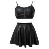 Women’s Leather & Latex Lingerie Set, Sexy Wet-Look Outfit view 2