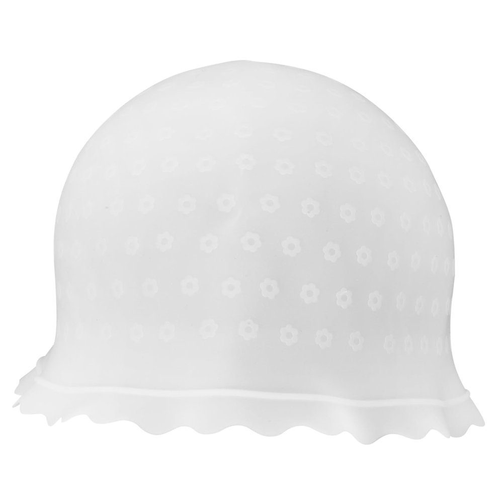 White Silicone Hair Highlighting Cap with Holes for Salon Use
