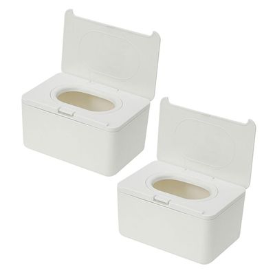 2-Pack Plastic Wet Wipe Dispensers with Lids