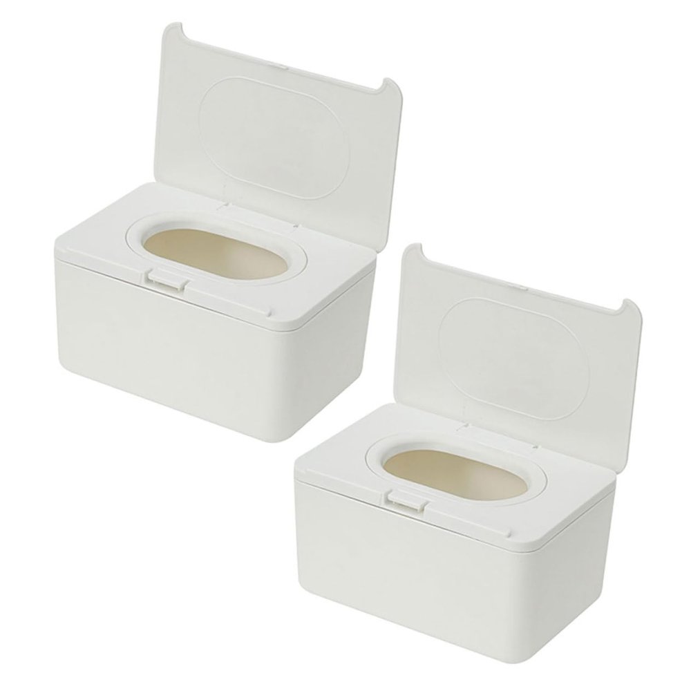 2-Pack Plastic Wet Wipe Dispensers with Lids